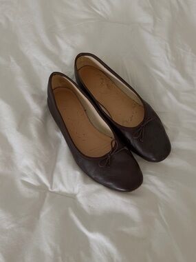 J. Crew Dark Brown Leather Ballet Flats